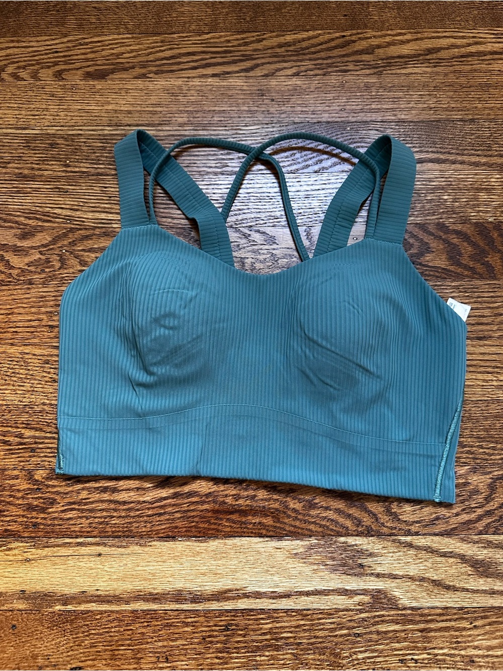 lululemon athletica Ribbed Crossback Sports Bra - Teal Green